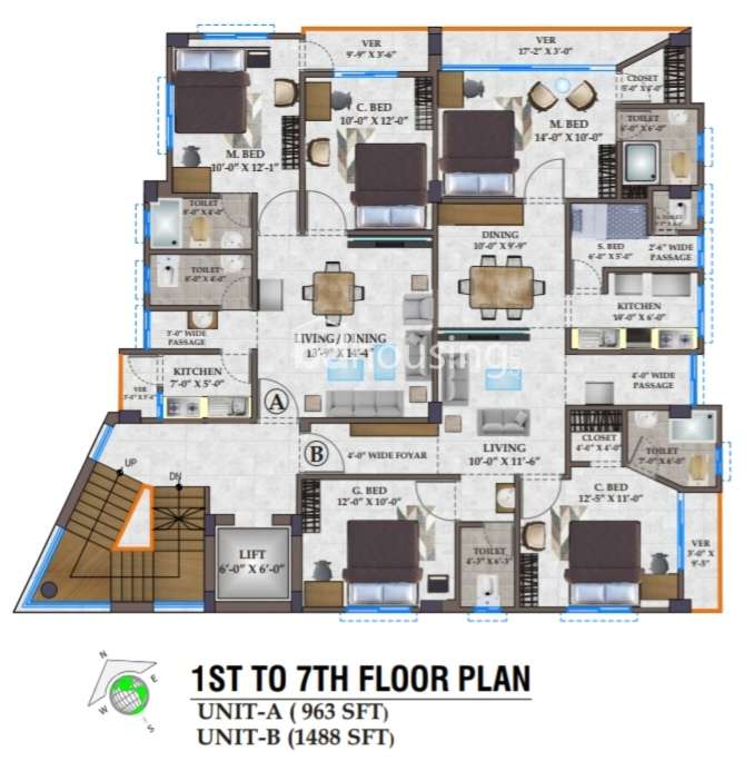 বাড়ির নাম : Fatema neer, Apartment/Flats at Dhanmondi