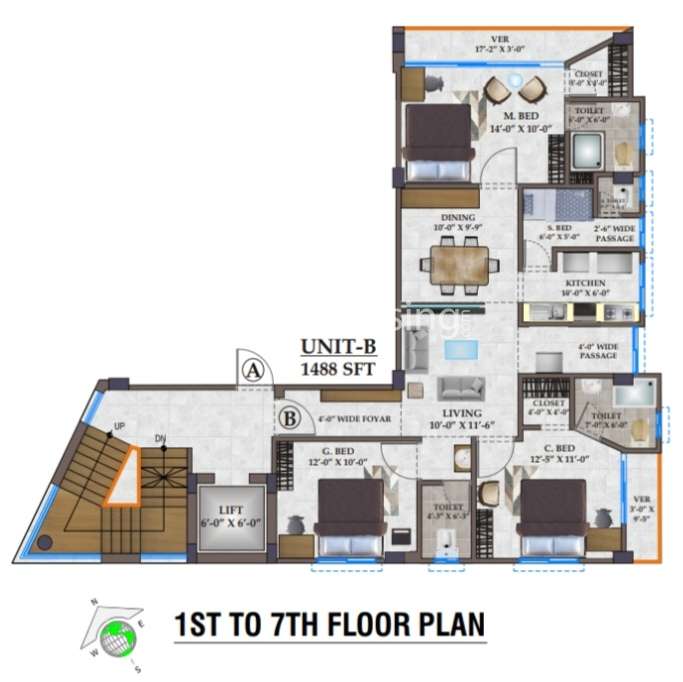 বাড়ির নাম : Fatema neer, Apartment/Flats at Dhanmondi