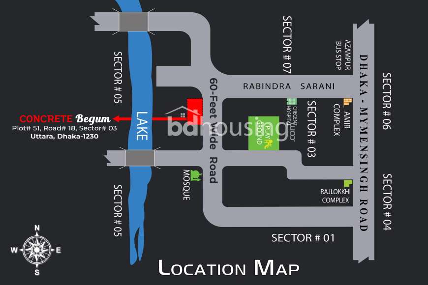 Concrete Begum, Apartment/Flats at Uttara