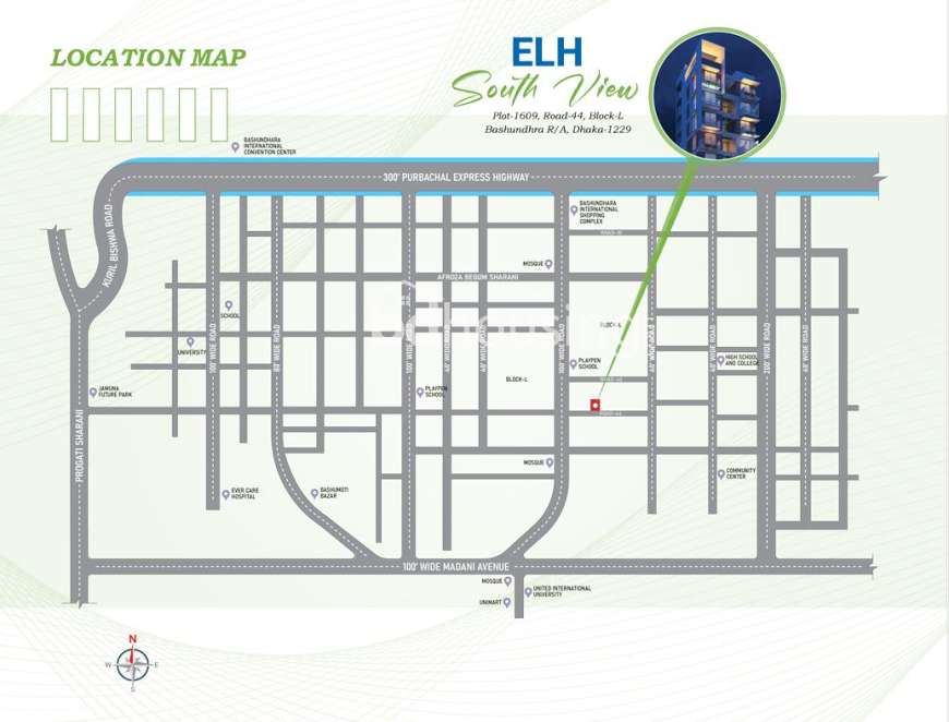 ELH South View , Apartment/Flats at Bashundhara R/A