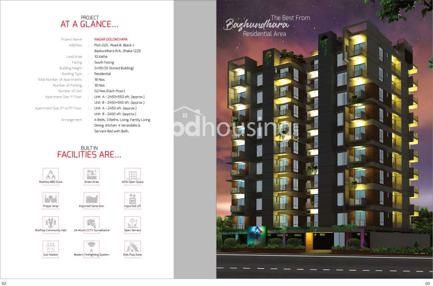 Nagar Dolonchapa, Apartment/Flats at Bashundhara R/A