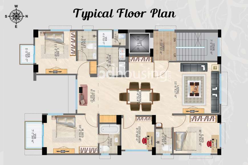 Concrete Magnolia, Apartment/Flats at Uttara