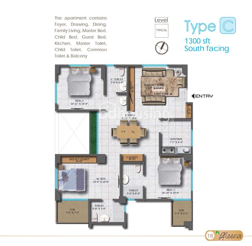 APL Aleena, Apartment/Flats at Adabor