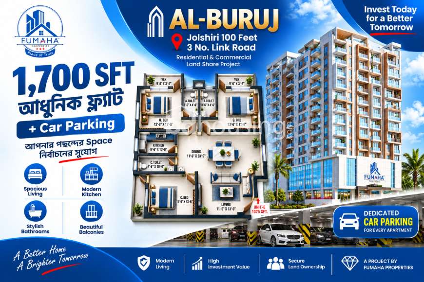 AL-BURUJ – Premium Land Share Apartment, Apartment/Flats at Jolshiri Abason
