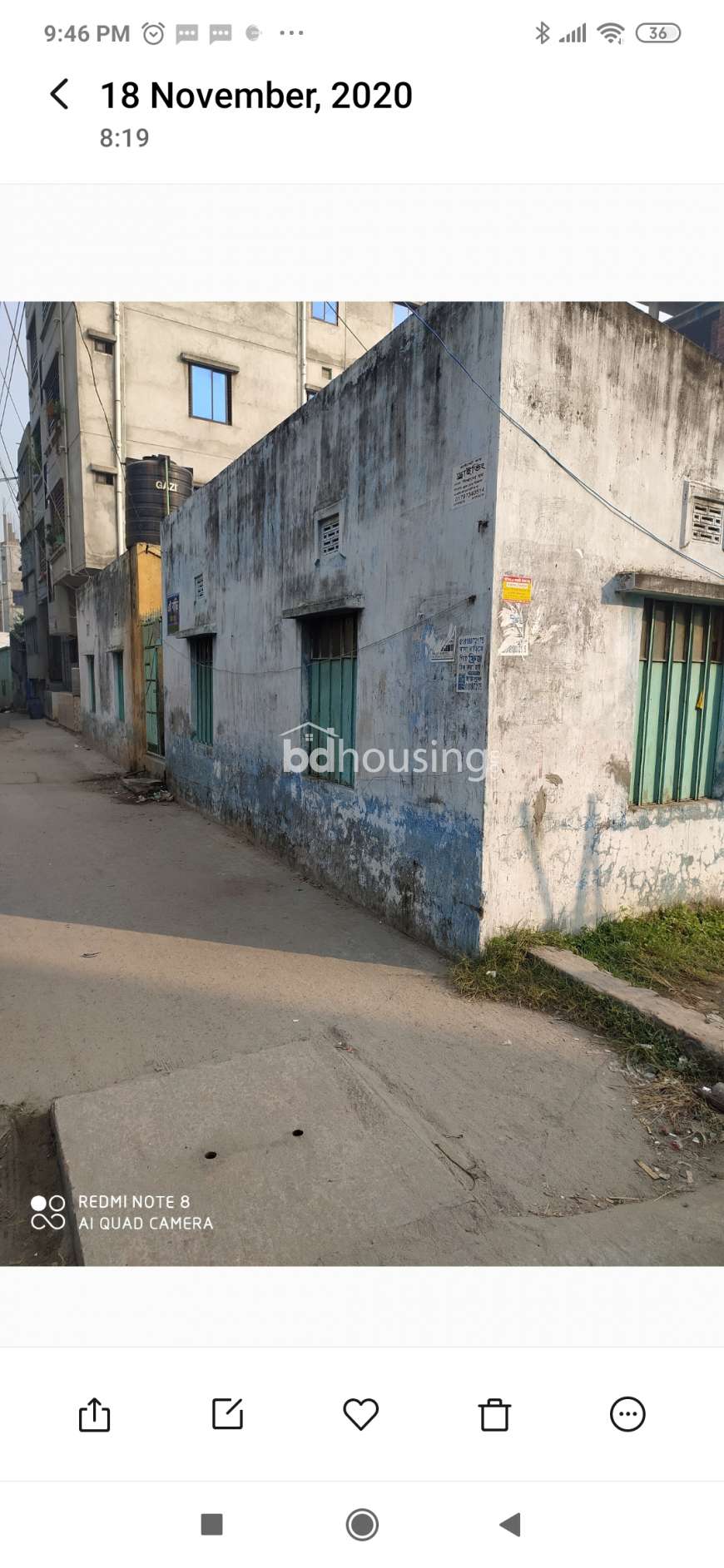 tin sheed semipucca  building. Eight Room completed. , Residential Plot at Jatrabari