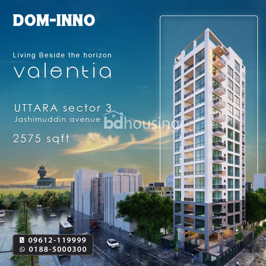 DOM-INNO Valentia airport view apartments at Jashimuddin Avenue, Apartment/Flats at Uttara