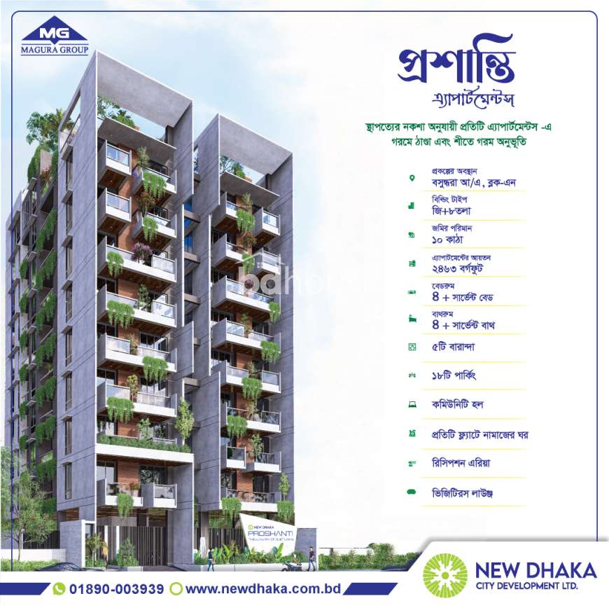 New Dhaka Proshanti , Apartment/Flats at Bashundhara R/A