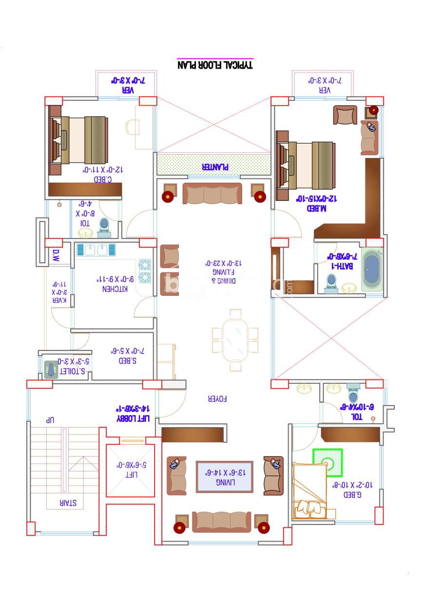 2020 sft single unit Apt @ A Block with Gas connection., Apartment/Flats at Bashundhara R/A