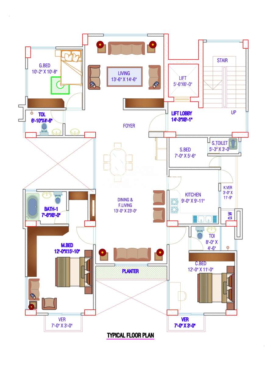 100% Ready Apartment,2020sft @ A Block, Apartment/Flats at Bashundhara R/A