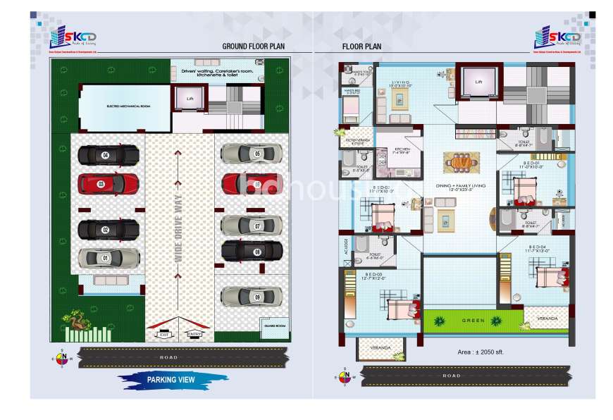 Plot-2480,Block-L,Road-10,2050 sqft flat of Sena Kalyan at Bashundhara R/A , Apartment/Flats at Bashundhara R/A