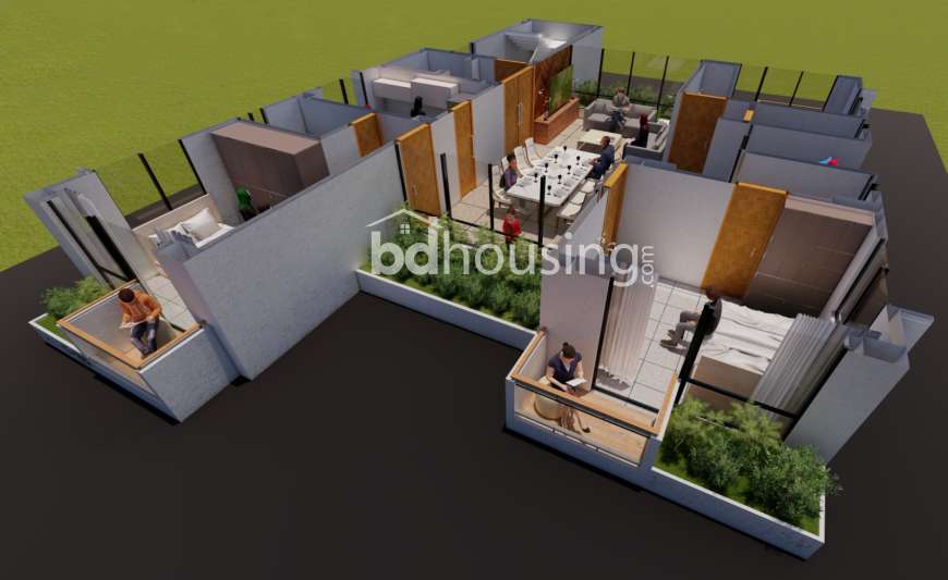 Attica White Castle, Land Sharing Flat at Bashundhara R/A