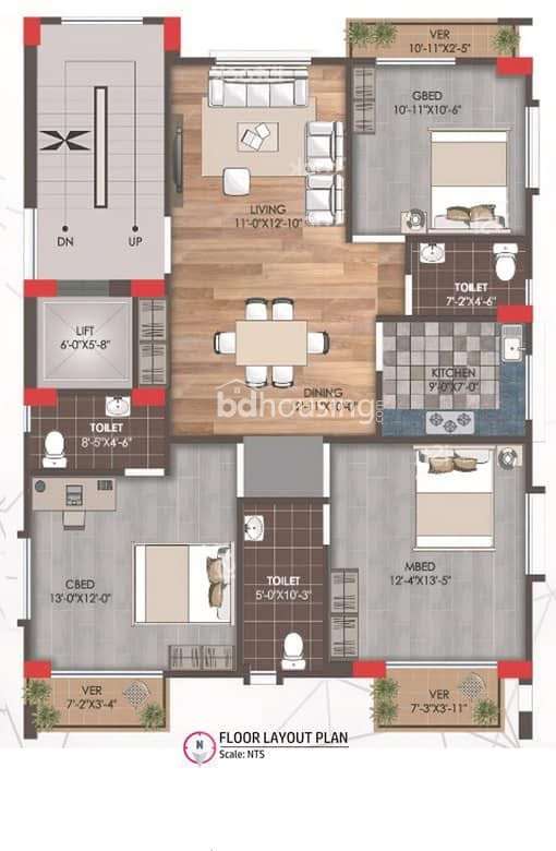 Delight Sharmin Castle, Apartment/Flats at Bashundhara R/A