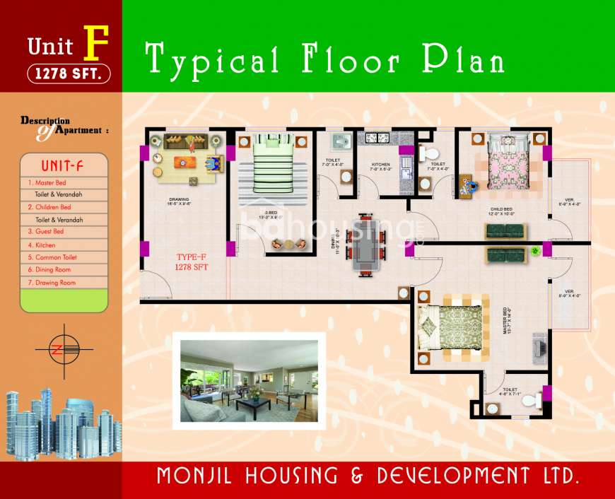 Monjil-Rose Garden, Apartment/Flats at Ashkona