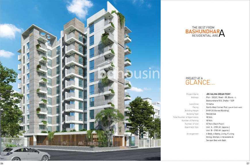 HALIMA DREAM POINT @BLOCK-L Corner Plot, Apartment/Flats at Bashundhara R/A
