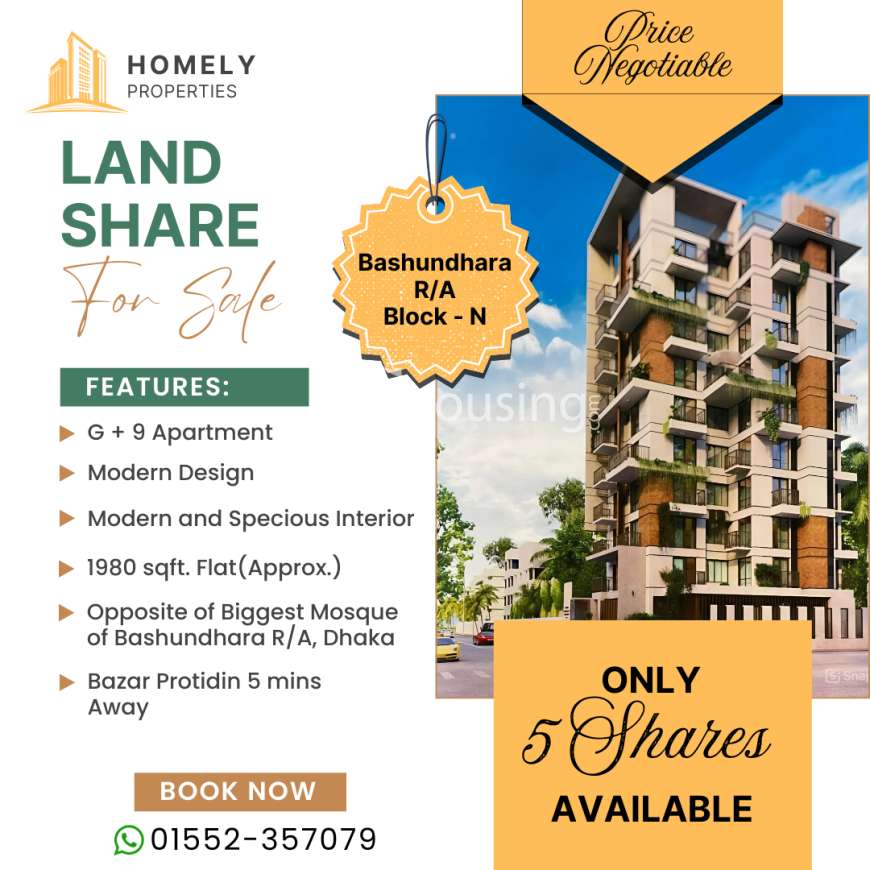 Homely Palace, Land Sharing Flat at Bashundhara R/A