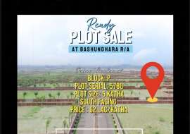 5 katha, Ready  Residential Plot for Sale at Bashundhara R/A Residential Plot at 